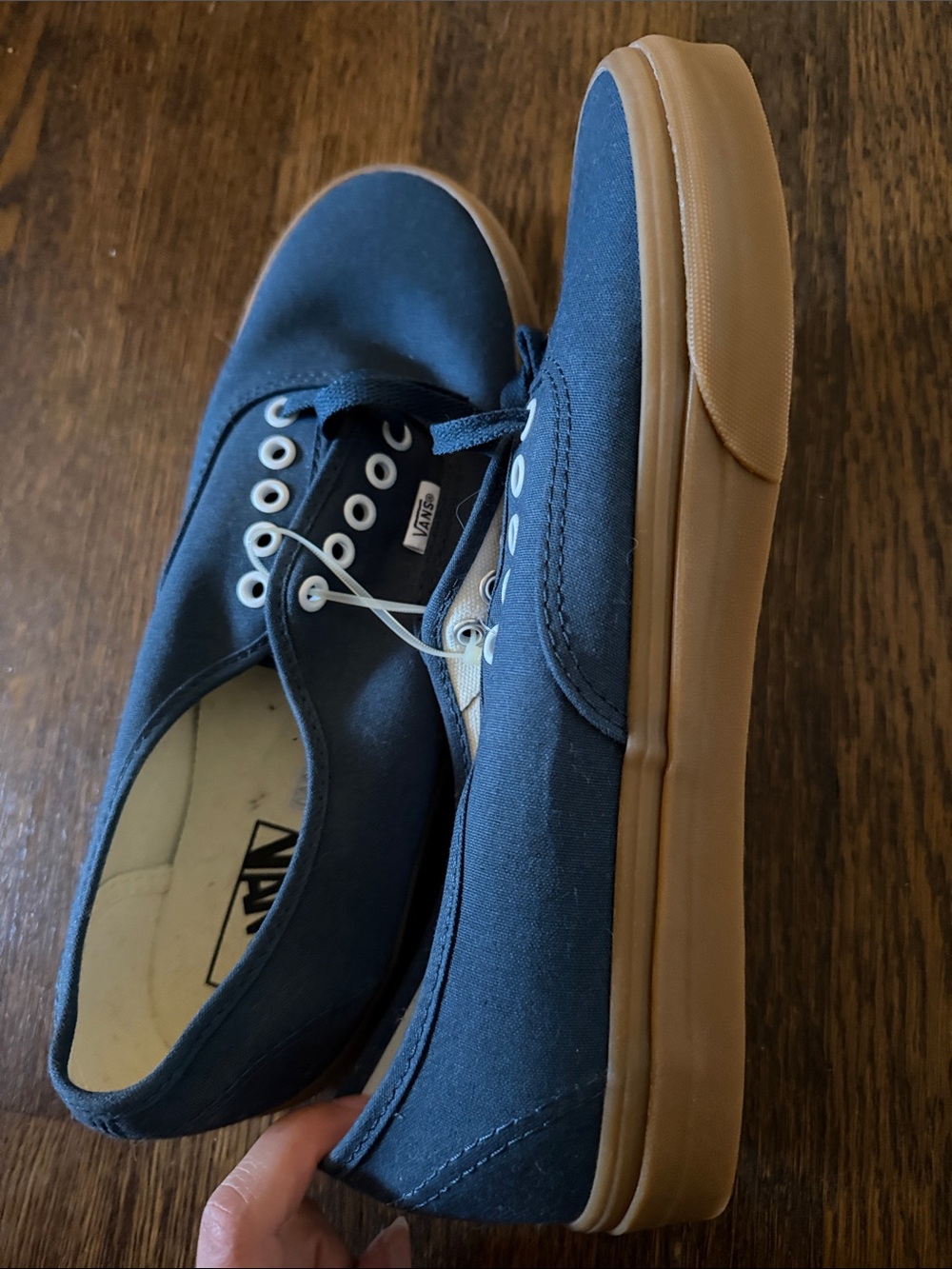 Vans Men’s Navy Canvas Sneakers with Gum Outsole